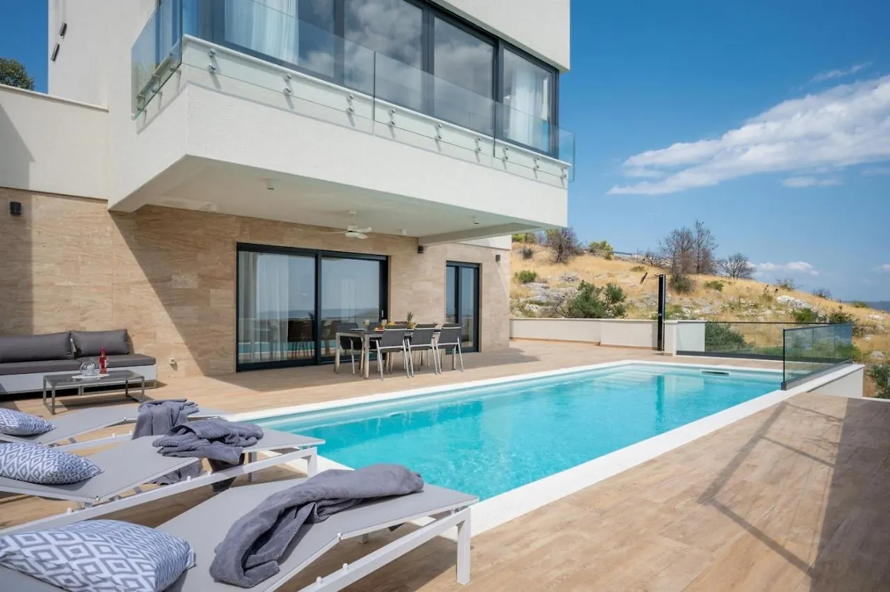 New Villa Astera -Heated Pool, 4 Bedrooms, And Sea Views Seget Vranjica