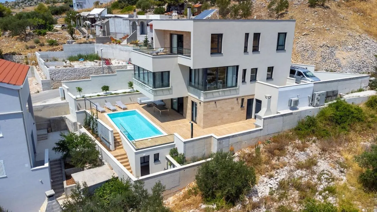 New Villa Astera -Heated Pool, 4 Bedrooms, And Sea Views Seget Vranjica